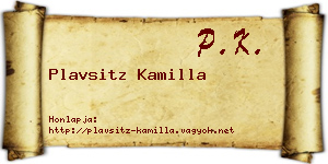 Plavsitz Kamilla névjegykártya